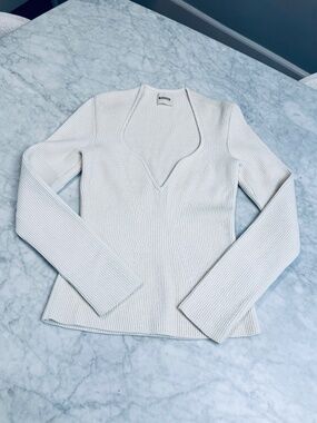 Khaite Ivory ribbed top, size М